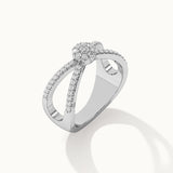Wide Criss Cross Diamond Ring, Sterling Silver, 1/3 ct Lab Grown Diamond-6