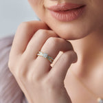 Round Cluster Criss Cross Diamond Ring, 14K Gold Vermeil, 1/3 ct Lab Grown Diamond-5