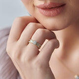 Round Cluster Criss Cross Diamond Ring, 14K Gold Vermeil, 1/3 ct Lab Grown Diamond-5