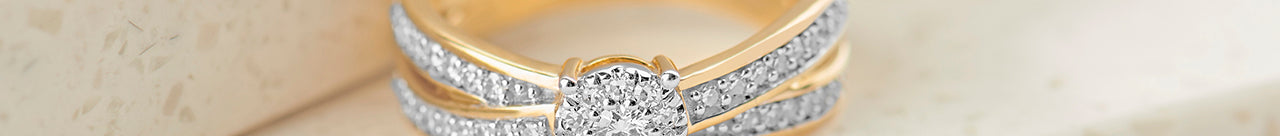 Round Cluster Criss Cross Diamond Ring, 14K Gold Vermeil, 1/3 ct Lab Grown Diamond-1