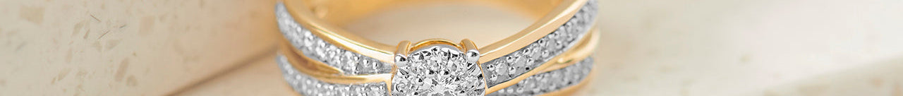 Round Cluster Criss Cross Diamond Ring, 14K Gold Vermeil, 1/3 ct Lab Grown Diamond-1
