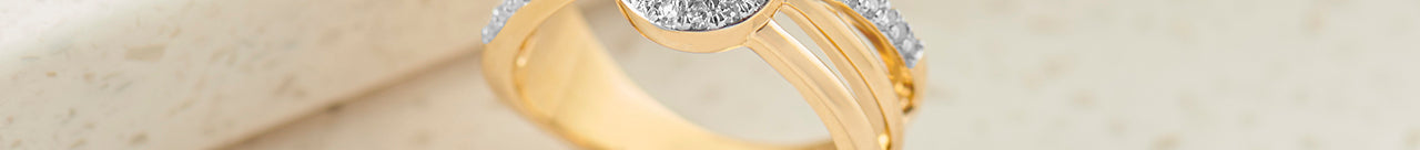 Triple Row Halo Cluster Diamond Ring, 14K Gold Vermeil, 3/8 ct Lab Grown Diamond-1