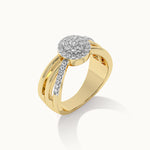 Triple Row Halo Cluster Diamond Ring, 14K Solid Gold, 3/8 ct Lab Grown Diamond-6