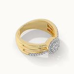 Triple Row Halo Cluster Diamond Ring, 14K Solid Gold, 3/8 ct Lab Grown Diamond-7