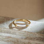 Pave Diamond Paperclip Ring, 14K Gold Vermeil, 1/6 ct Lab Grown Diamond-7