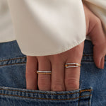 Pave Diamond Paperclip Ring, 14K Gold Vermeil, 1/6 ct Lab Grown Diamond-8