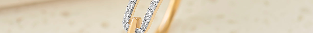 Pave Diamond Paperclip Ring, 14K Gold Vermeil, 1/6 ct Lab Grown Diamond-1