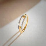 Pave Diamond Paperclip Ring