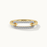 Pave Diamond Paperclip Ring, 14K Gold Vermeil, 1/6 ct Lab Grown Diamond-3