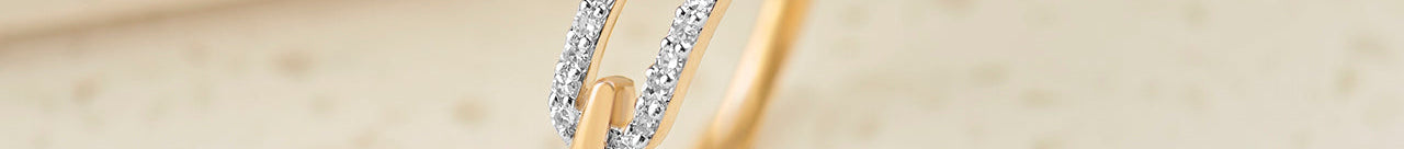 Pave Diamond Paperclip Ring, 14K Gold Vermeil, 1/6 ct Lab Grown Diamond-1