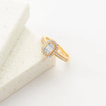 Emerald Halo Diamond Ring, 14K Gold Vermeil, 1/3 ct Lab Grown Diamond-1