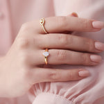 Pear Cluster Diamond Ring, 14K Gold Vermeil, 1/5 ct Lab Grown Diamond-5