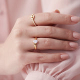 Pear Cluster Diamond Ring, 14K Gold Vermeil, 1/5 ct Lab Grown Diamond-5