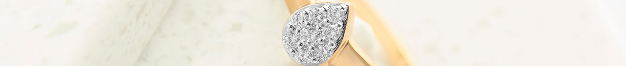 Pear Cluster Diamond Ring, 14K Gold Vermeil, 1/5 ct Lab Grown Diamond-1