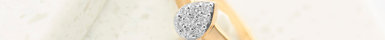 Pear Cluster Diamond Ring, 14K Solid Gold, 1/5 ct Lab Grown Diamond-1