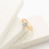 Pear Cluster Diamond Ring, 14K Solid Gold, 1/5 ct Lab Grown Diamond-1