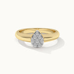 Pear Cluster Diamond Ring, 14K Solid Gold, 1/5 ct Lab Grown Diamond-3