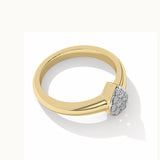 Pear Cluster Diamond Ring, 14K Gold Vermeil, 1/5 ct Lab Grown Diamond-7
