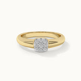 Cushion Cluster Diamond Ring, 14K Gold Vermeil, 1/6 ct Lab Grown Diamond-3
