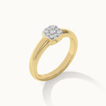 Cushion Cluster Diamond Ring, 14K Gold Vermeil, 1/6 ct Lab Grown Diamond-6
