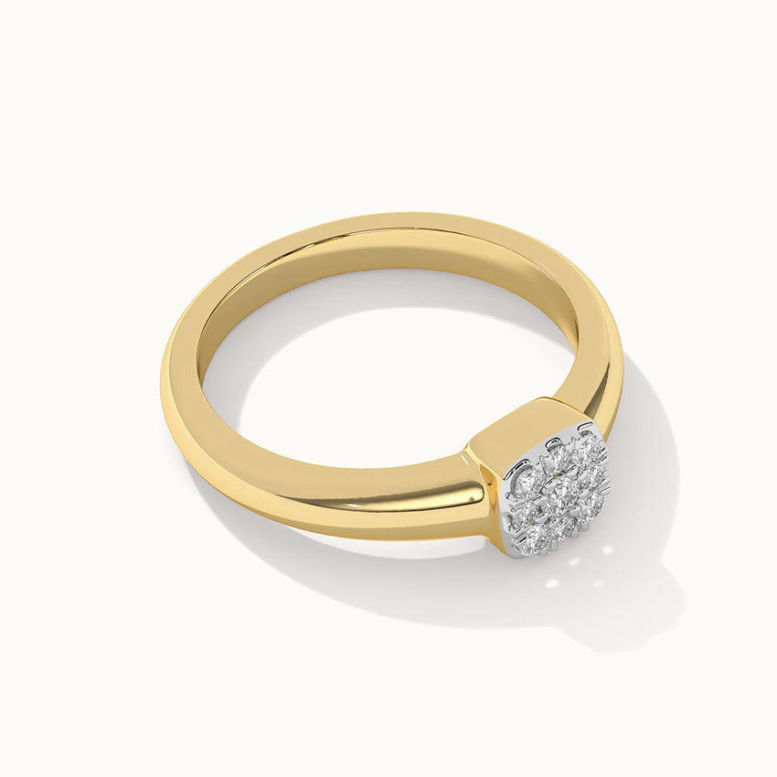 Cushion Cluster Diamond Ring, 14K Solid Gold, 1/6 ct Lab Grown Diamond-7