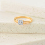 Cushion Cluster Diamond Ring, 14K Gold Vermeil, 1/6 ct Lab Grown Diamond-1