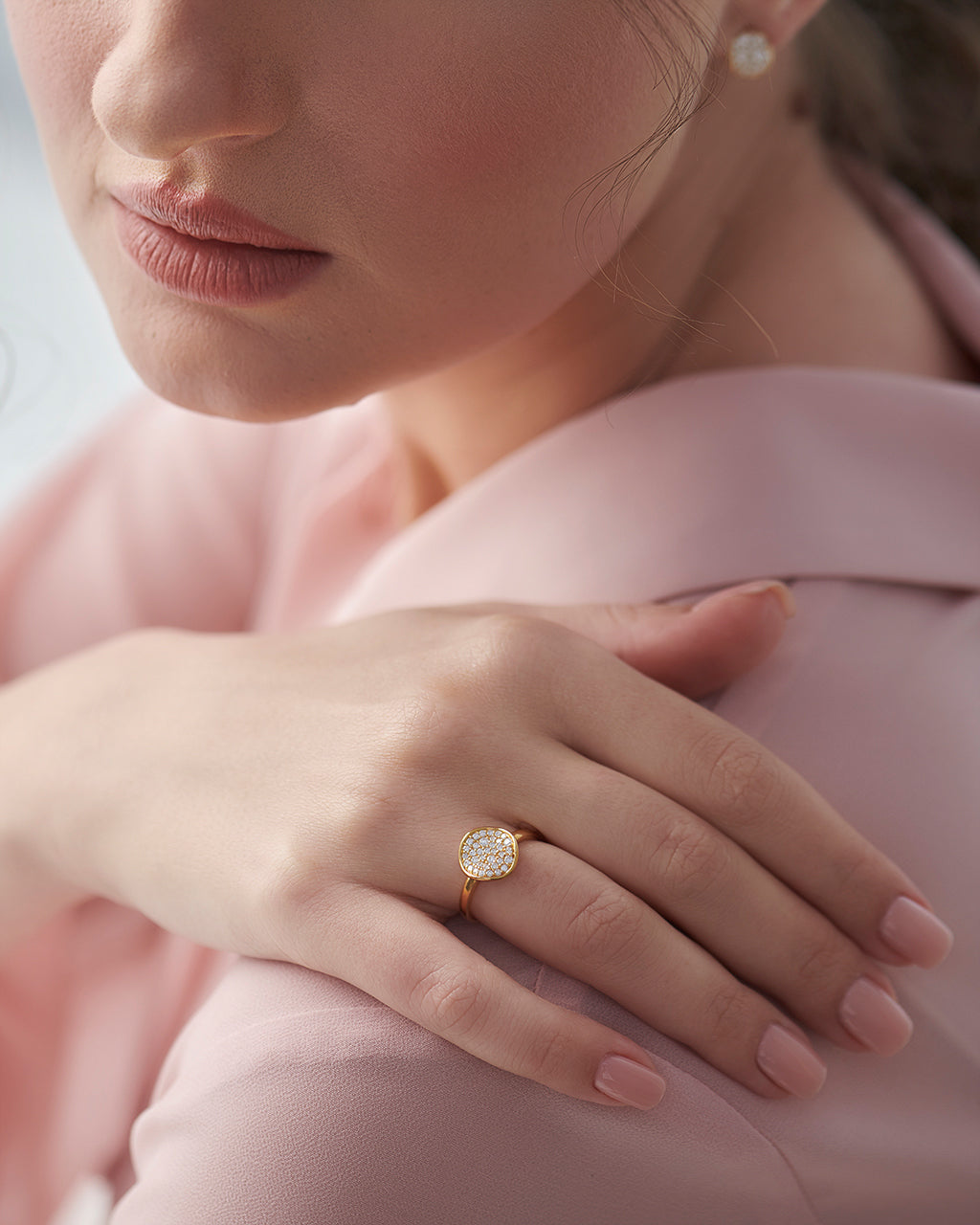 Wave Cluster Diamond Ring, 14K Solid Gold, 1/3 ct Lab Grown Diamond-5