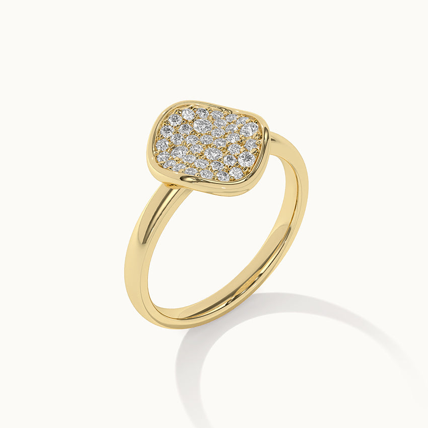 Wave Cluster Diamond Ring, 14K Solid Gold, 1/3 ct Lab Grown Diamond-7