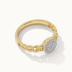 Halo Cluster Chain Link Diamond Ring, 14K Gold Vermeil, 1/5 ct Lab Grown Diamond-7