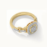 Square Chain Link Diamond Ring, 14K Gold Vermeil, 3/8 ct Lab Grown Diamond-7