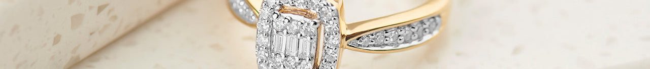 Rectangle Halo Diamond Ring, 14K Gold Vermeil, 1/3 ct Lab Grown Diamond-1