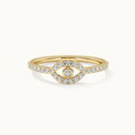 Evil Eye Diamond Ring, 14K Gold Vermeil, 1/4 ct Lab Grown Diamond-3