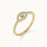Evil Eye Diamond Ring, 14K Gold Vermeil, 1/4 ct Lab Grown Diamond-7