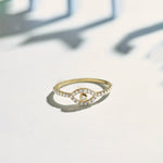 Evil Eye Diamond Ring, 14K Solid Gold, 1/4 ct Lab Grown Diamond-1