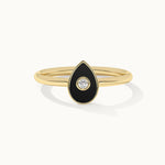 Pear Cera Diamond Ring, 10K Solid Gold, 1/20 ct Lab Grown Diamond-3