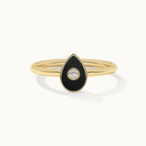 Pear Cera Diamond Ring, 10K Solid Gold, 1/20 ct Lab Grown Diamond-3