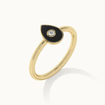 Pear Cera Diamond Ring, 10K Solid Gold, 1/20 ct Lab Grown Diamond-7