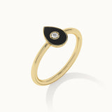 Pear Cera Diamond Ring, 10K Solid Gold, 1/20 ct Lab Grown Diamond-7