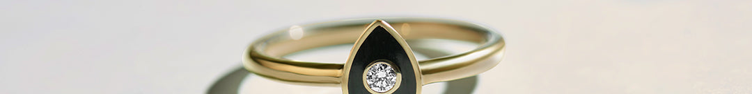 Pear Cera Diamond Ring, 10K Solid Gold, 1/20 ct Lab Grown Diamond-1