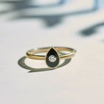 Pear Cera Diamond Ring, 10K Solid Gold, 1/20 ct Lab Grown Diamond-6