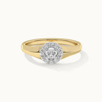 Round Halo Diamond Ring, 14K Gold Vermeil, 1/4 ct Lab Grown Diamond-7