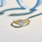 Round Halo Diamond Ring, 14K Solid Gold, 1/4 ct Lab Grown Diamond-6