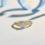 Round Halo Diamond Ring, 14K Solid Gold, 1/4 ct Lab Grown Diamond-6