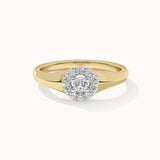 Round Halo Diamond Ring, 14K Solid Gold, 1/4 ct Lab Grown Diamond-7