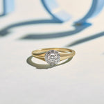 Round Halo Diamond Ring, 14K Gold Vermeil, 1/4 ct Lab Grown Diamond-6