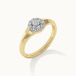 Round Halo Diamond Ring, 14K Solid Gold, 1/4 ct Lab Grown Diamond-3