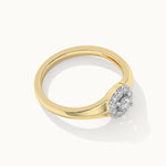 Round Halo Diamond Ring, 14K Gold Vermeil, 1/4 ct Lab Grown Diamond-8