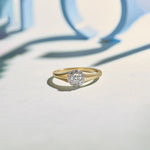 Round Halo Diamond Ring, 14K Solid Gold, 1/4 ct Lab Grown Diamond-1