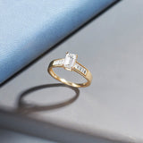 Emerald Solitaire Diamond Ring, 14K Gold Vermeil, 1 ct Lab Grown Diamond-5