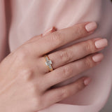 Emerald Solitaire Diamond Ring, 14K Gold Vermeil, 1 ct Lab Grown Diamond-4